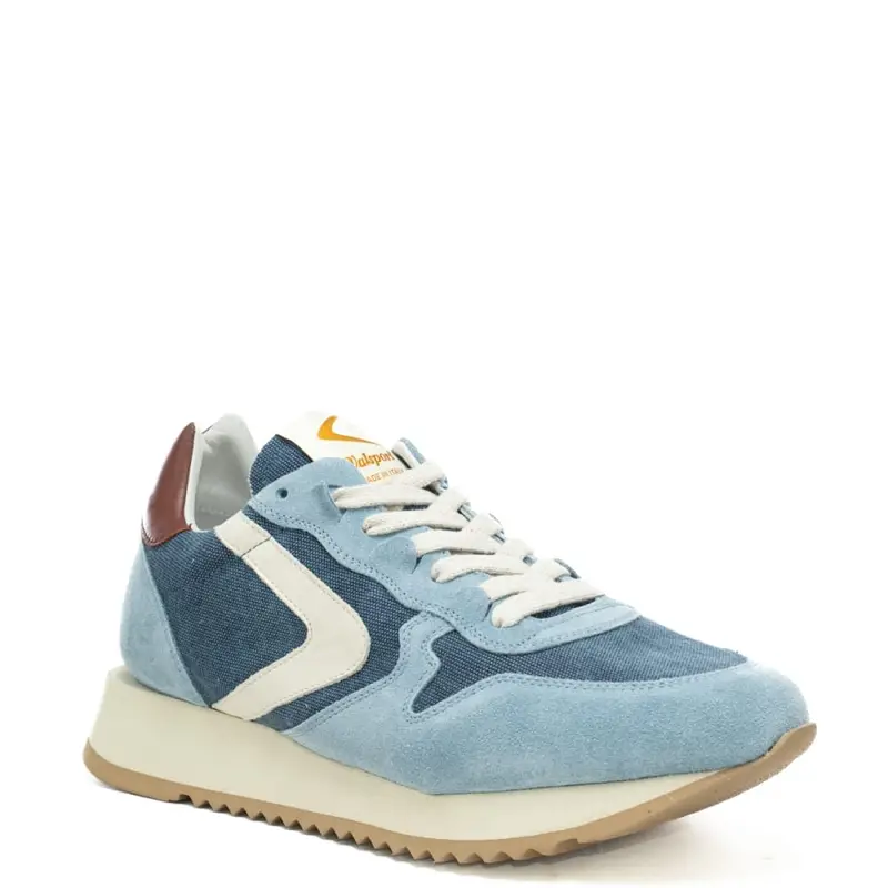 sneakers da uomo magic run con inserti in suede e denim azzurro chiaro miniatura 2