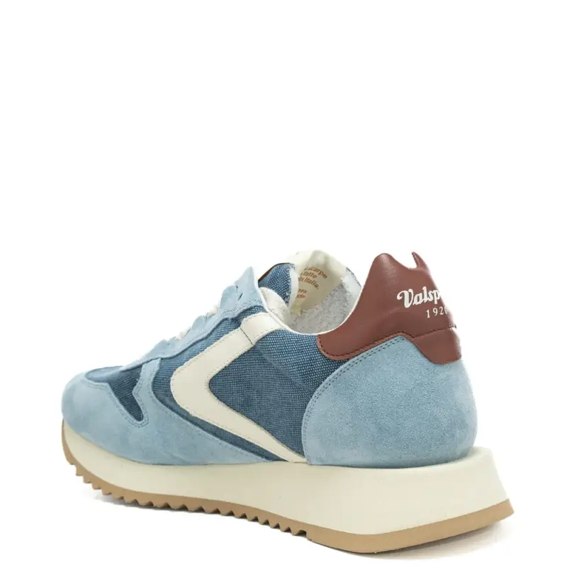 sneakers da uomo magic run con inserti in suede e denim azzurro chiaro miniatura 3