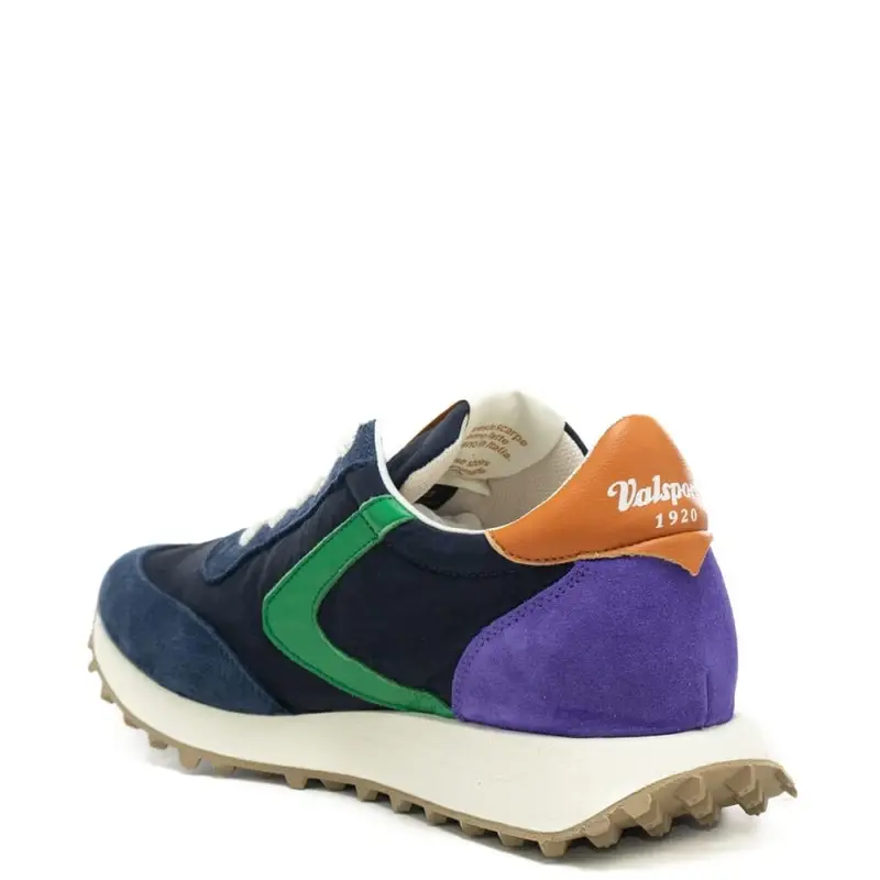 sneakers da uomo start con inserti in suede a contrasto colore oceano miniatura 3