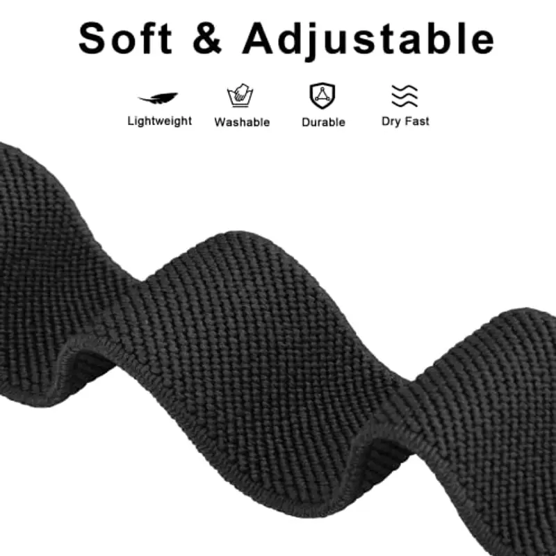 Vancle Cinturino Tessuto per 18mm 20mm 22mm Orologio, Elastico Cinturini di Ricambio in Nylon con Rilascio Rapido miniatura 3