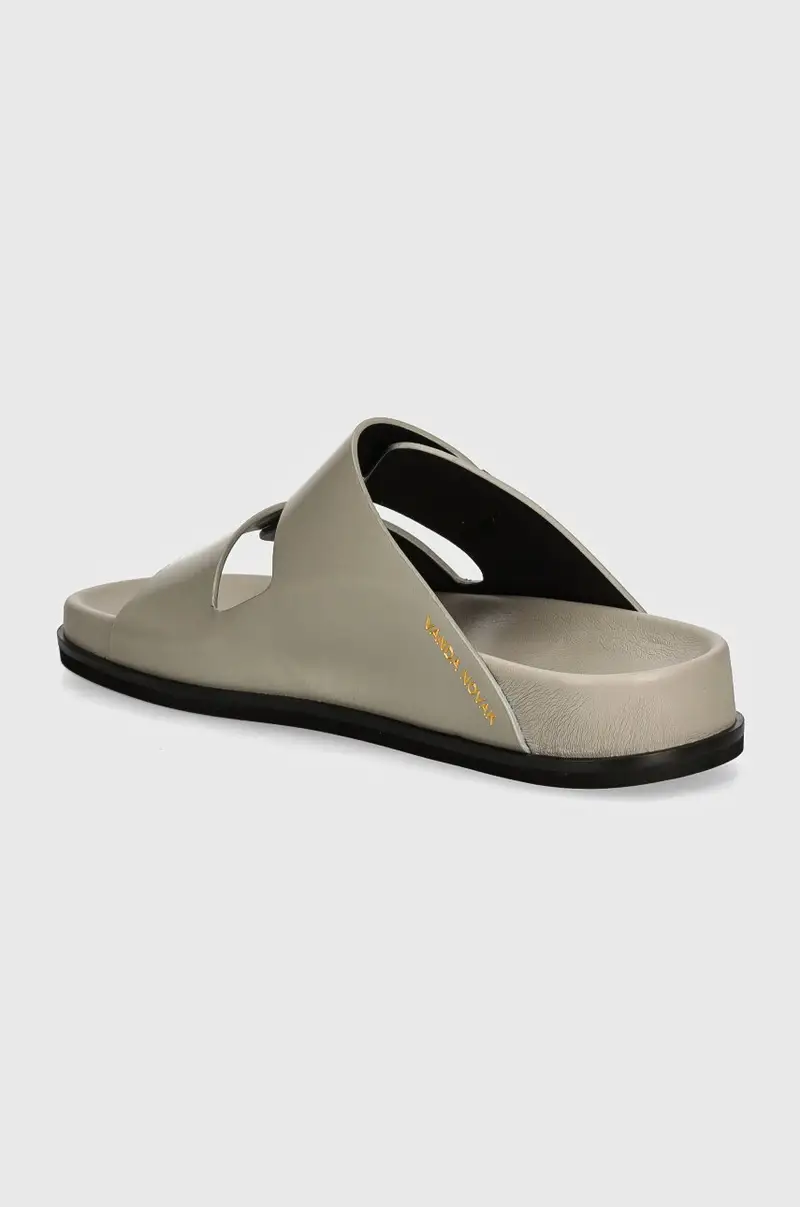 ciabatte in pelle bambino/a Sandy Kids colore grigio miniatura 3