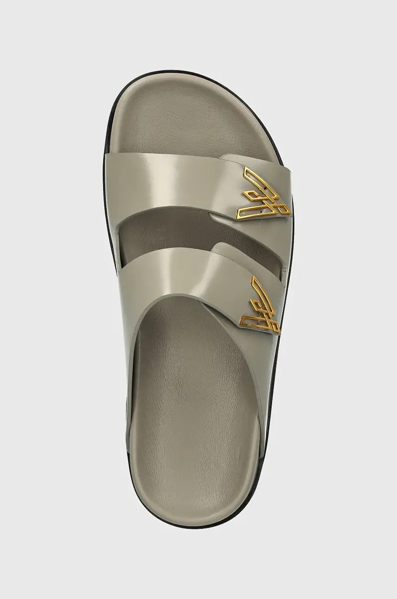 ciabatte in pelle bambino/a Sandy Kids colore grigio miniatura 4