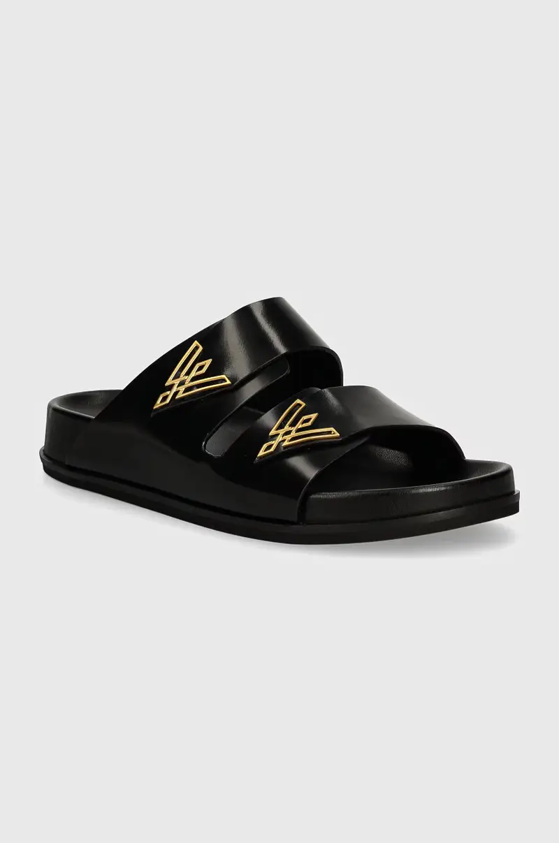 ciabatte in pelle bambino/a Sandy Kids colore nero miniatura 2