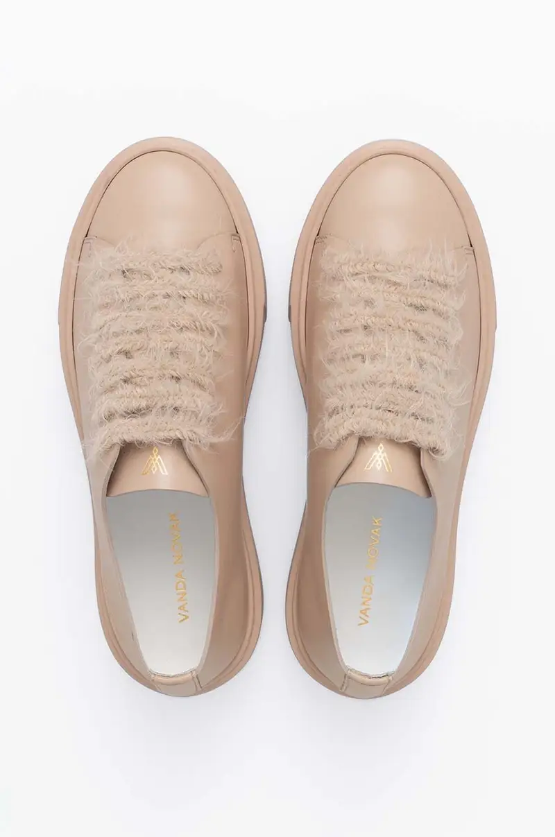 sneakers in pelle Grace colore beige miniatura 4