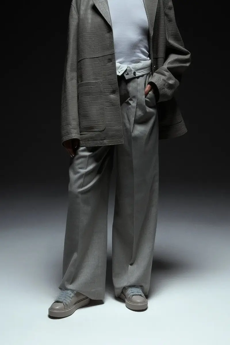 sneakers in pelle Grace colore grigio miniatura 5