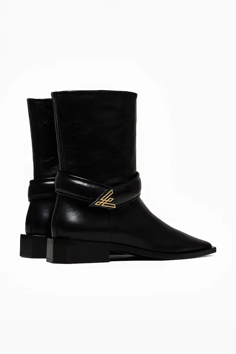 stivaletti alla caviglia in pelle ZOEY DEEP BLACK Nero miniatura 3