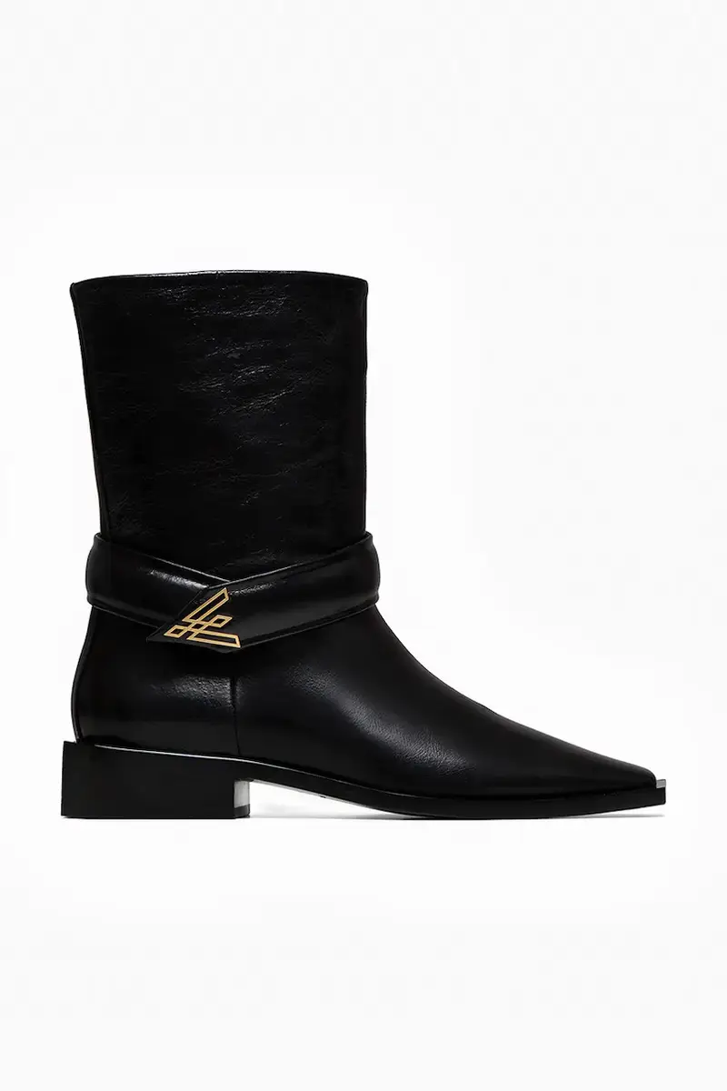 stivaletti alla caviglia in pelle ZOEY DEEP BLACK Nero