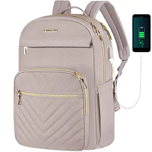 VANKEAN 15,6 pollici Laptop Backpack per le donne lavoro Laptop Bag moda con porta USB, impermeabile borsa zaini borse