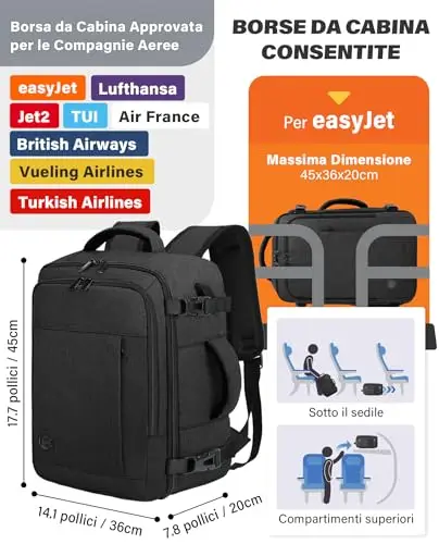 VANKEV Zaino da viaggio Uomo Grigio 3376058 miniatura 3