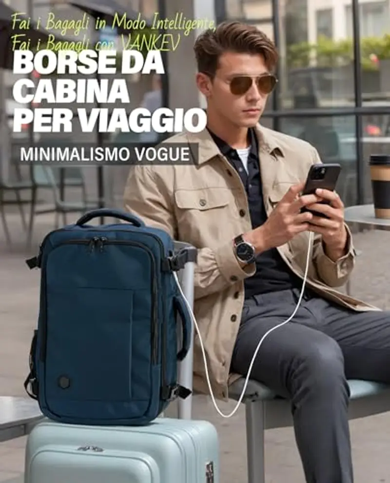 VANKEV Zaino da viaggio Uomo Blu 1917638 miniatura 2