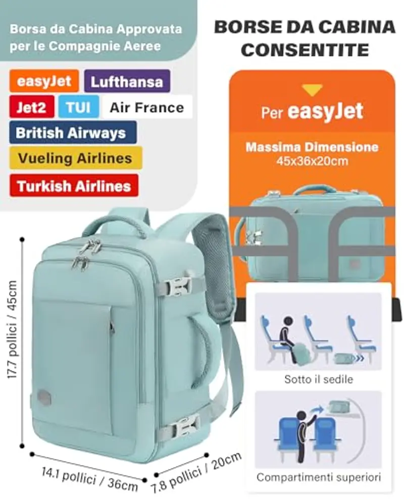 VANKEV Zaino da viaggio Uomo Azzurro 1917637 miniatura 3