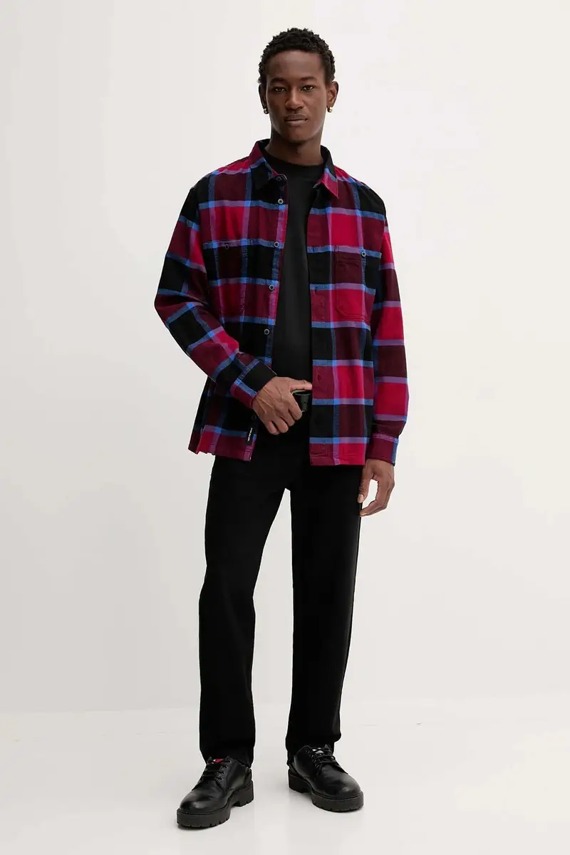 camicia in cotone uomo colore granata VN000P7ZF0G1 miniatura 2