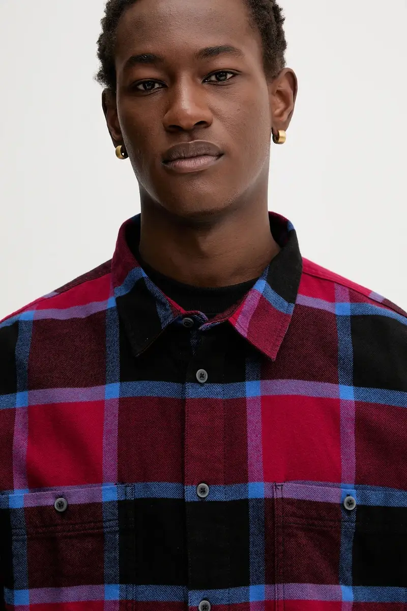 camicia in cotone uomo colore granata VN000P7ZF0G1 miniatura 4