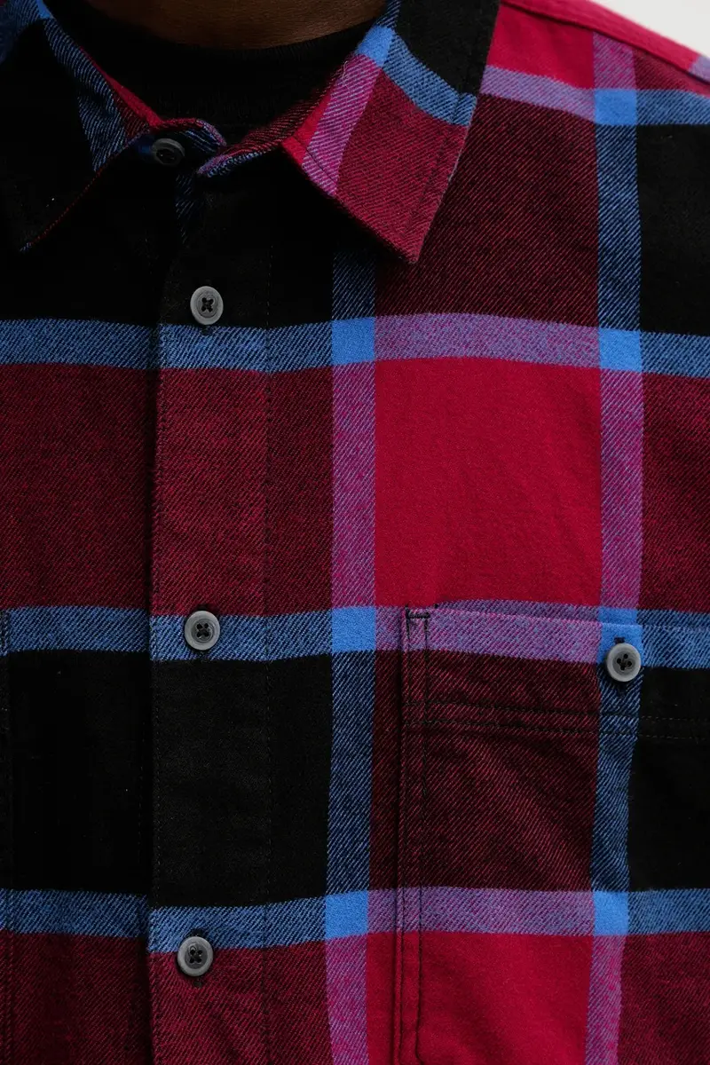 camicia in cotone uomo colore granata VN000P7ZF0G1 miniatura 5