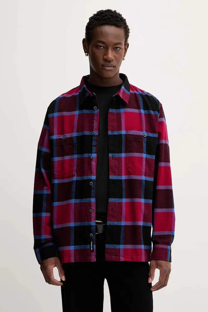 camicia in cotone uomo colore granata VN000P7ZF0G1