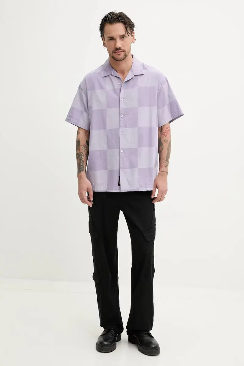 camicia in cotone uomo colore violetto VN000M18E571 miniatura 2