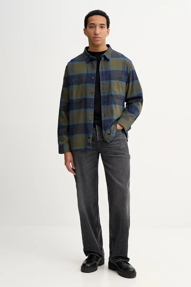 camicia in cotone Verde miniatura 2