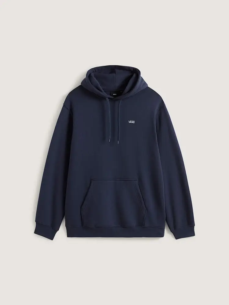 felpa con cappuccio in cotone blu con micro logo