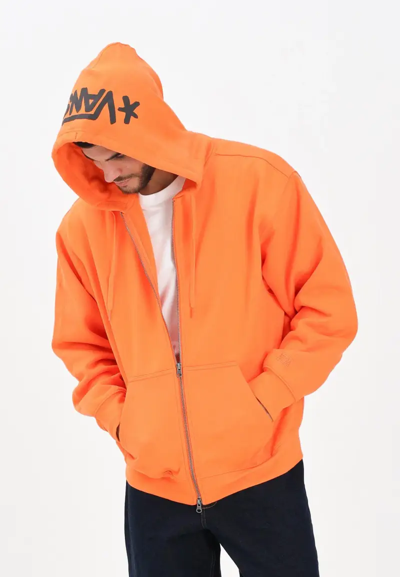 Felpa con zip Skate Atiba arancione da uomo miniatura 2