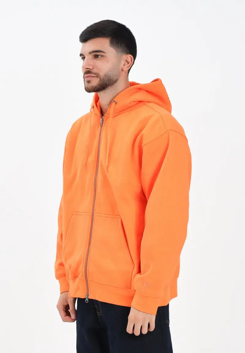 Felpa con zip Skate Atiba arancione da uomo