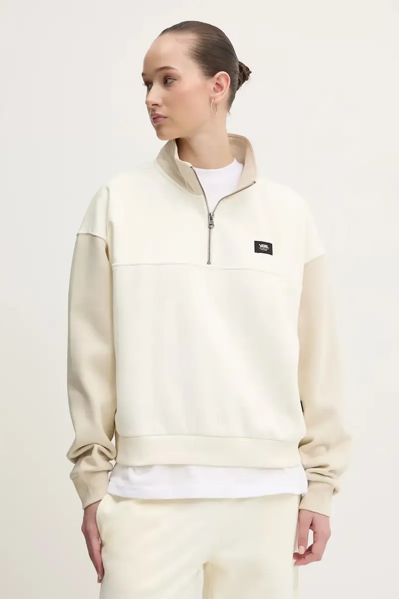 felpa donna colore beige con applicazione VN000H2AD0D1