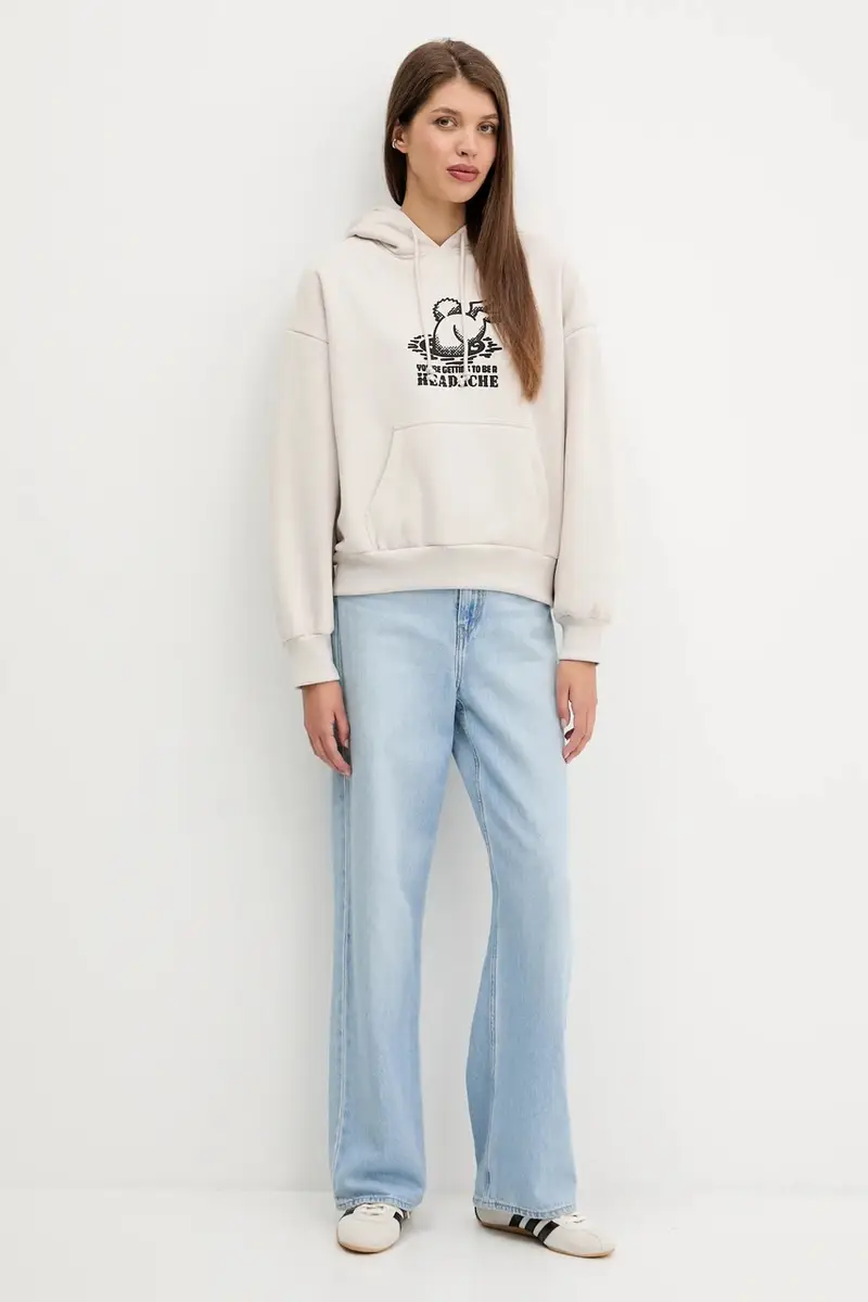 felpa donna colore beige con cappuccio VN000Q37EN91 miniatura 2