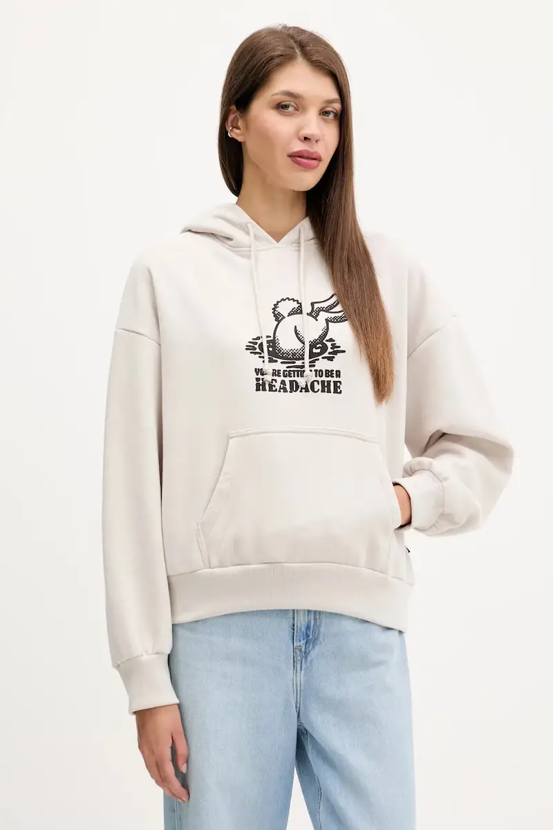 felpa donna colore beige con cappuccio VN000Q37EN91