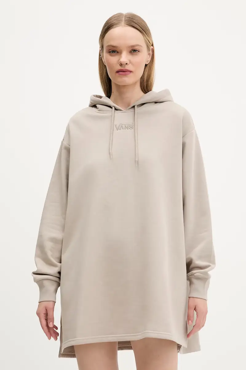 felpa donna colore beige con cappuccio VN000RD27D61