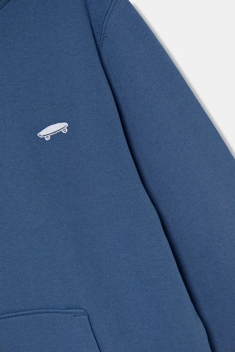 felpa in cotone bambino/a B SALTON LOOSE PO colore blu con cappuccio VN000P5T5TU1 miniatura 3