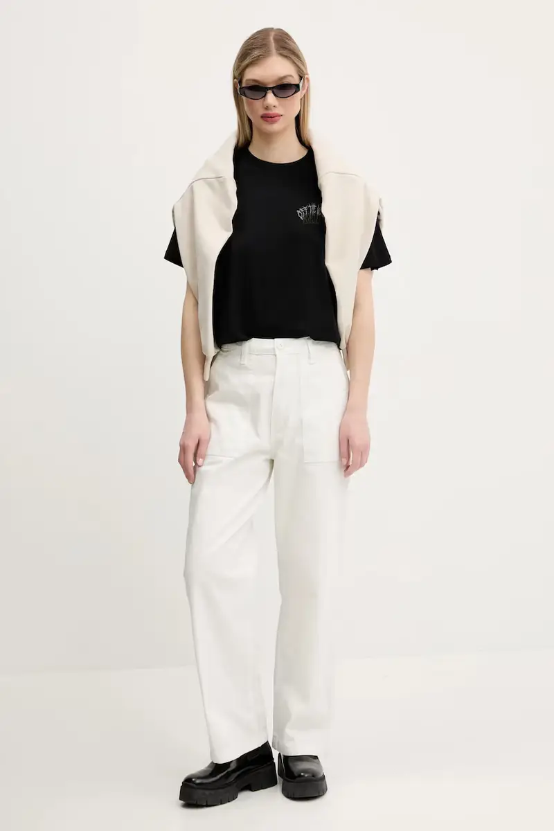 felpa in cotone donna colore beige VN000P5X2N11 miniatura 2