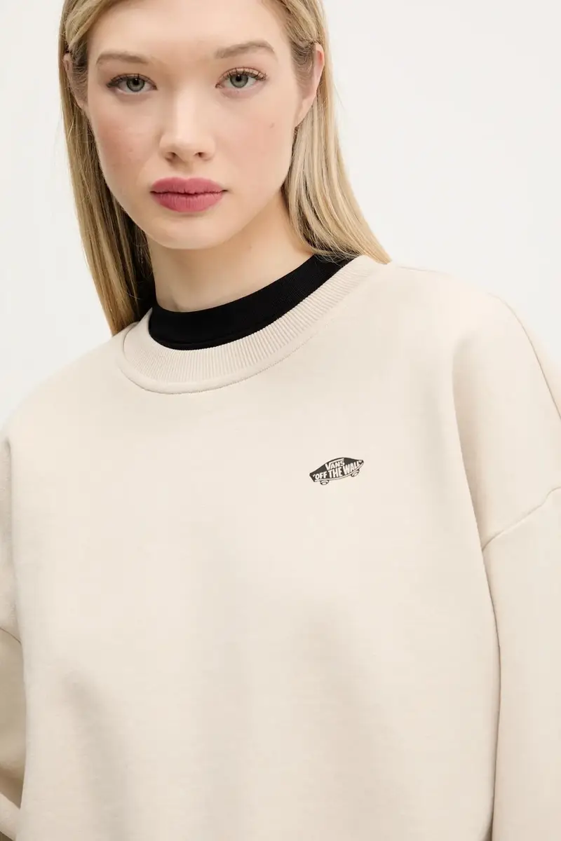 felpa in cotone donna colore beige VN000P5X2N11 miniatura 4