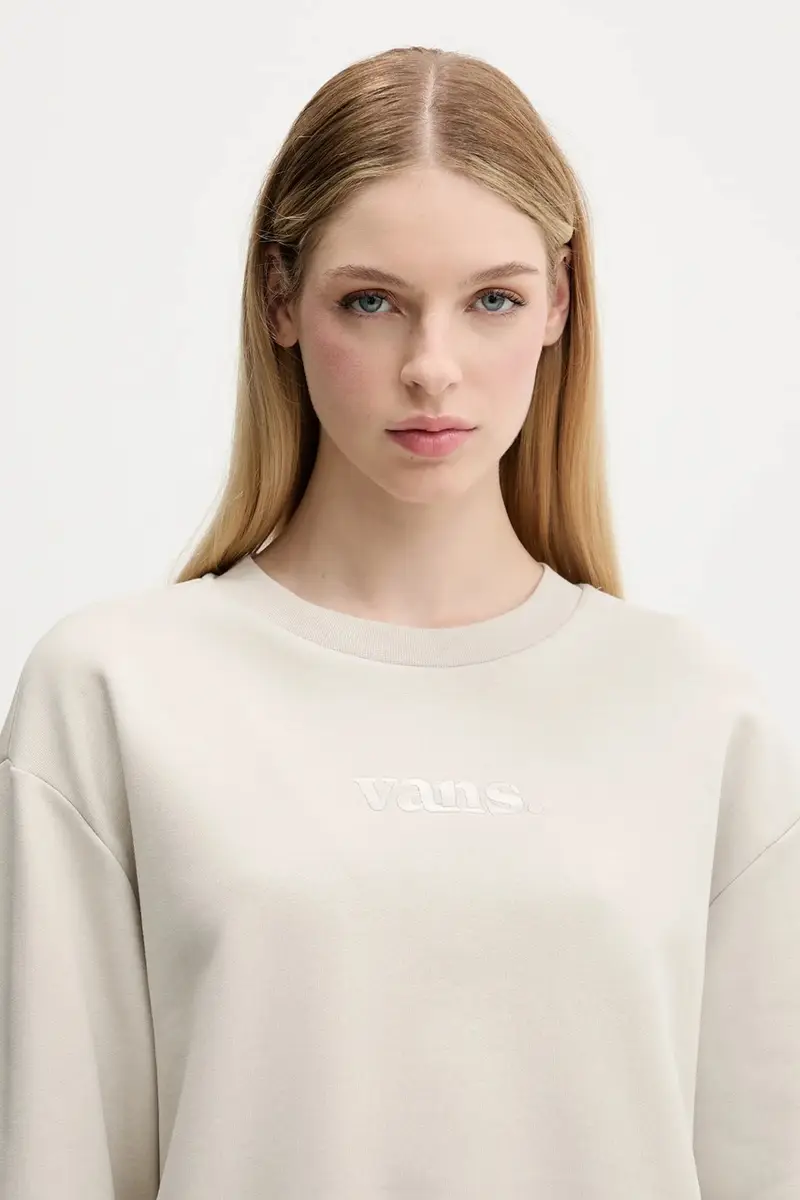 felpa in cotone donna colore beige VN000RAMEN91 miniatura 4