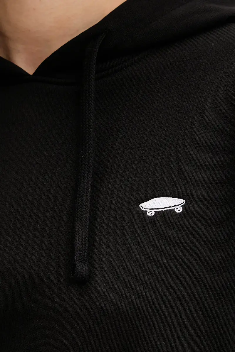 felpa in cotone donna colore nero con cappuccio con applicazione VN000P5PBLK1 miniatura 5