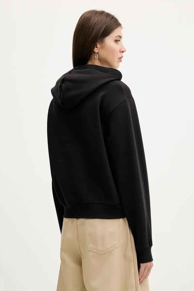 felpa in cotone donna colore nero con cappuccio VN000RAHBLK1 miniatura 3