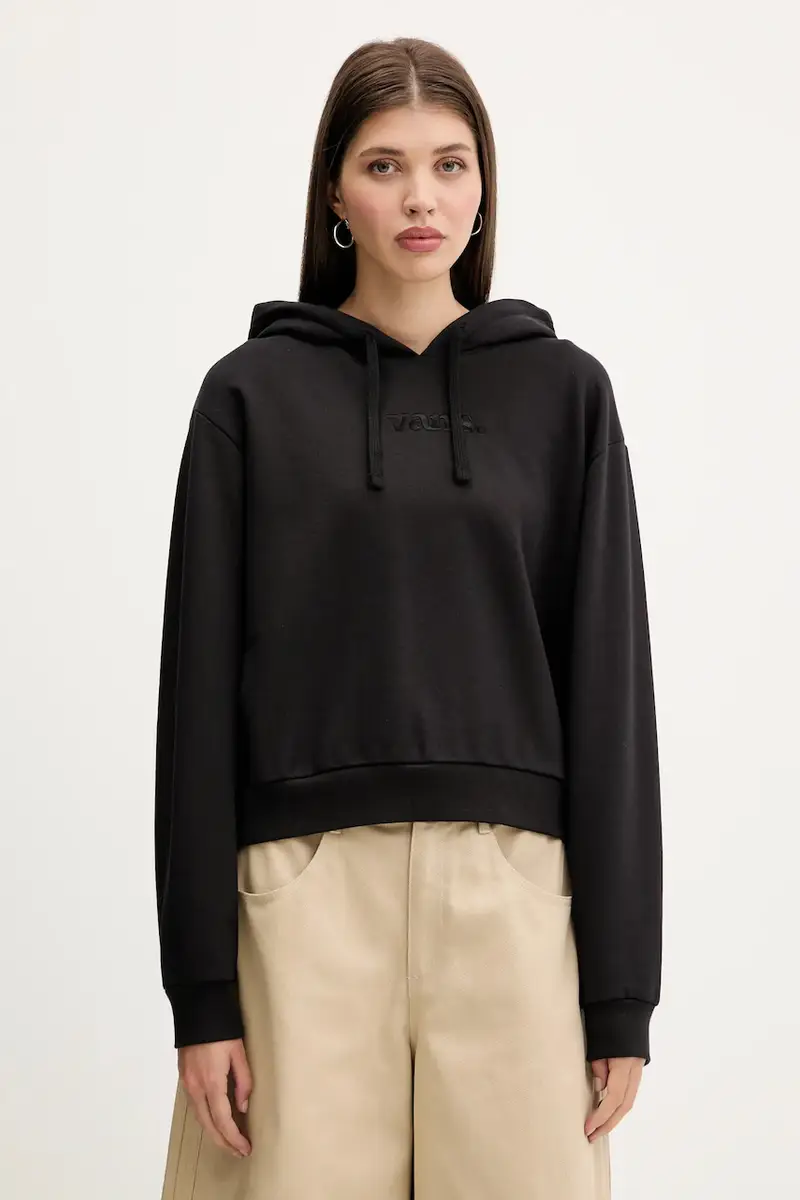 felpa in cotone donna colore nero con cappuccio VN000RAHBLK1