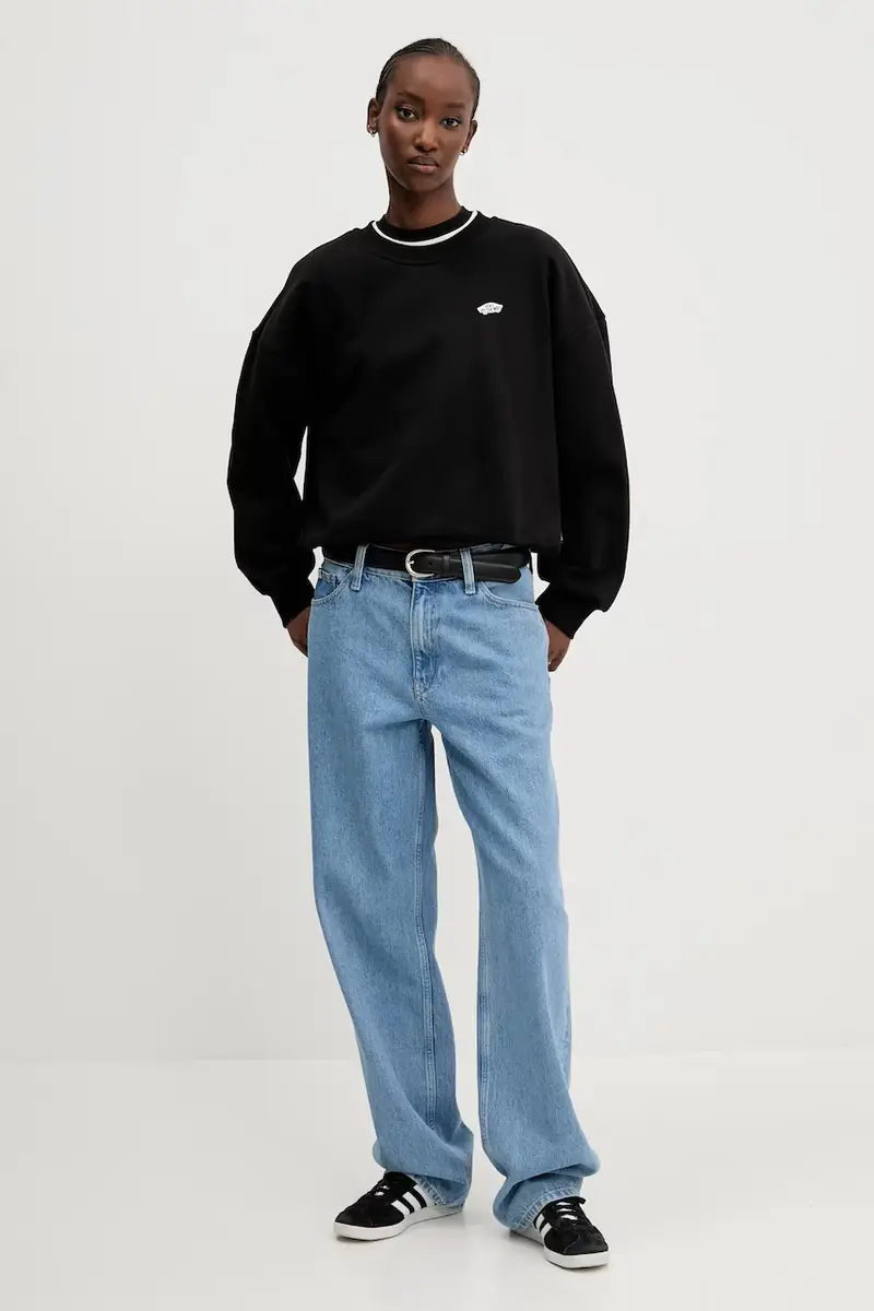 felpa in cotone donna colore nero VN000P5XBLK1 miniatura 2