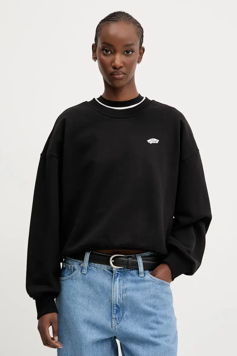 felpa in cotone donna colore nero VN000P5XBLK1