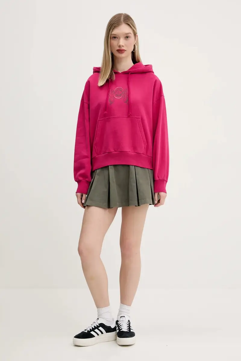 felpa in cotone donna colore rosa con cappuccio VN000NY1C9L1 miniatura 2