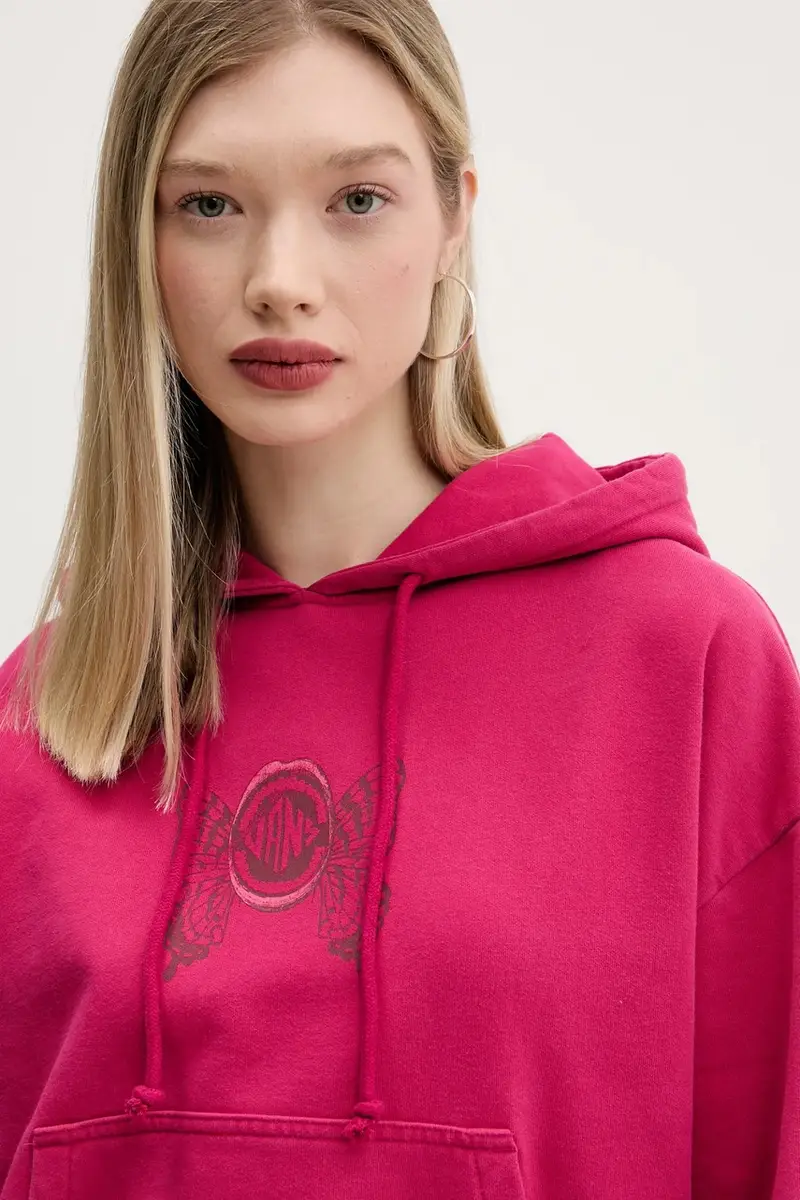 felpa in cotone donna colore rosa con cappuccio VN000NY1C9L1 miniatura 4