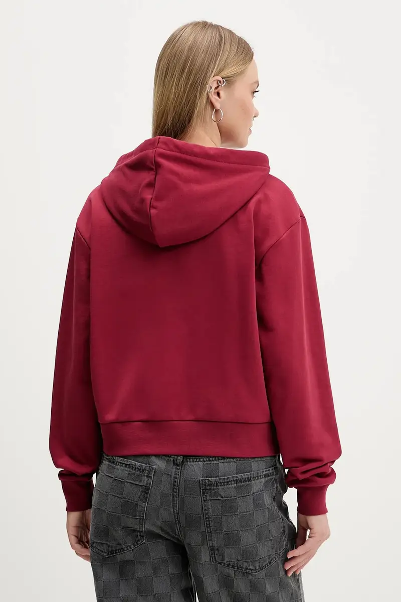 felpa in cotone donna colore rosso con cappuccio VN000P5PBRD1 miniatura 3