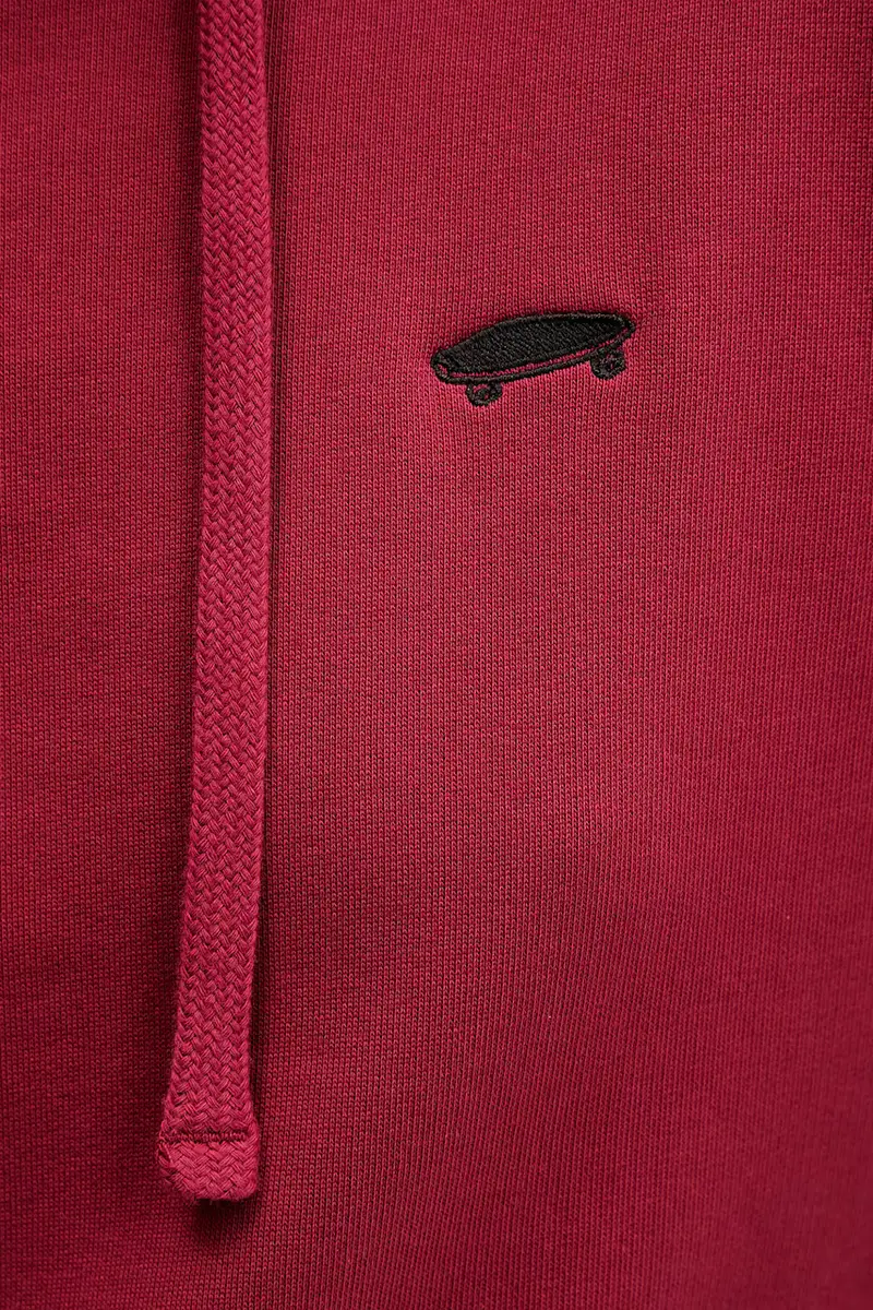 felpa in cotone donna colore rosso con cappuccio VN000P5PBRD1 miniatura 5