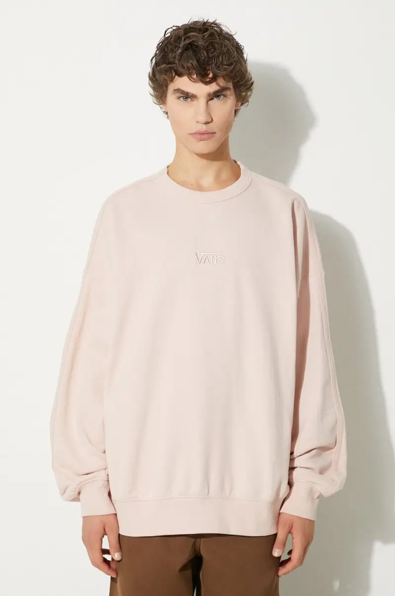 felpa in cotone Premium Classics LX Crew Fleece uomo colore rosa VN000GBWBQL1