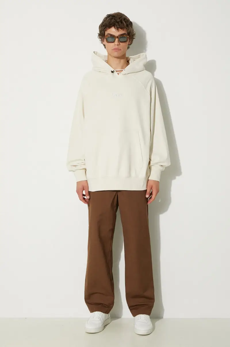 felpa in cotone Premium Classics LX Hoodie Fleece Beige miniatura 2