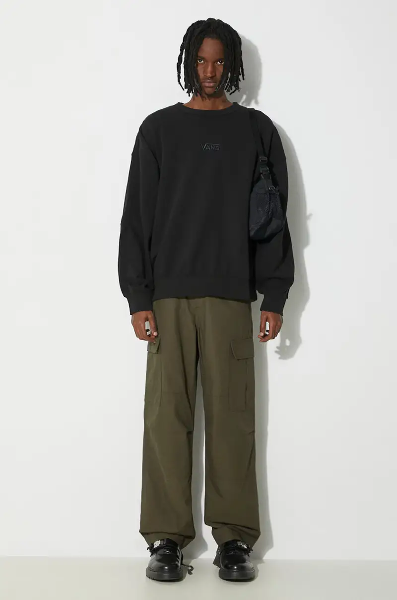 felpa in cotone Premium Standards Crew Fleece LX uomo colore nero VN000GBWBLK1 miniatura 2