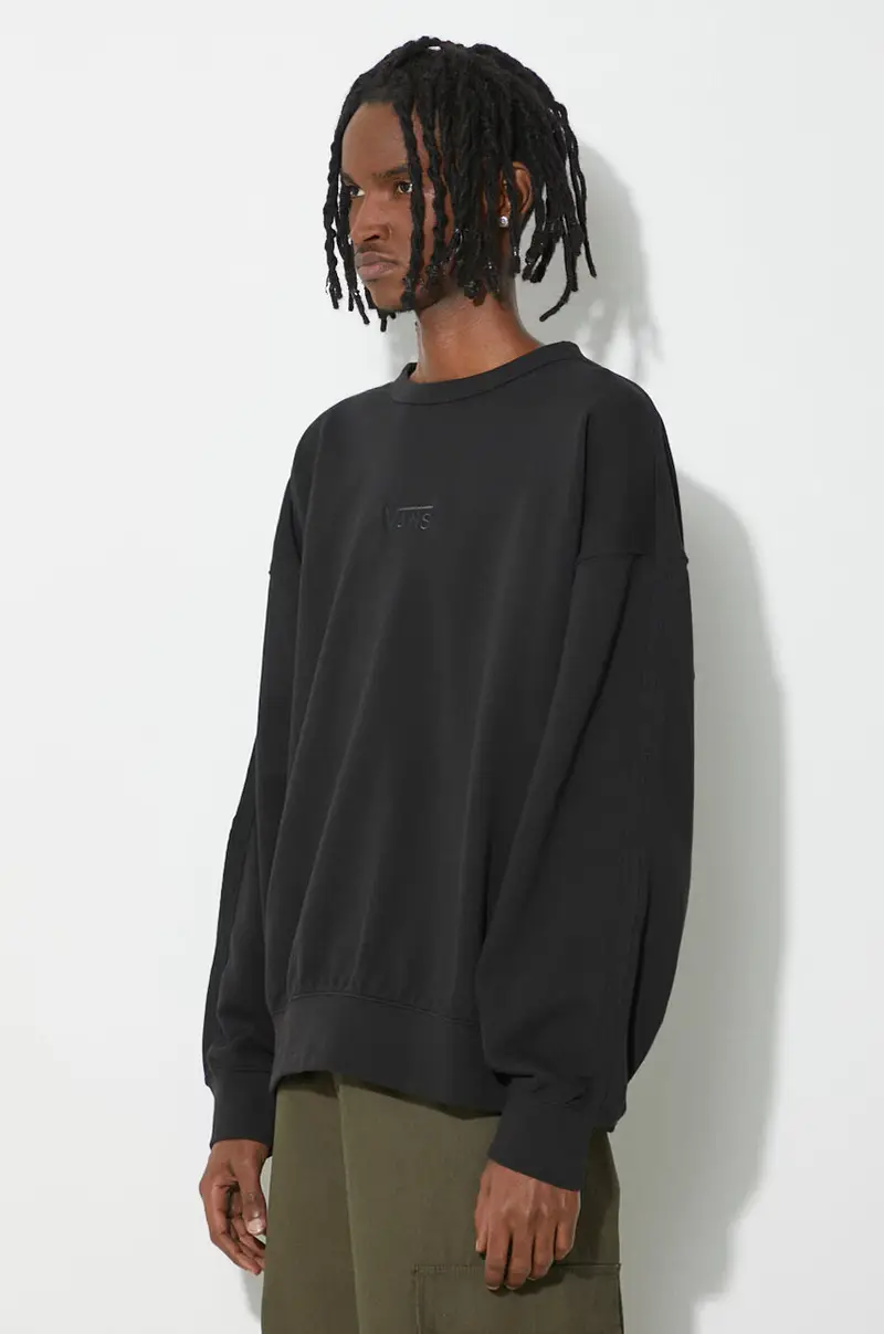 felpa in cotone Premium Standards Crew Fleece LX uomo colore nero VN000GBWBLK1 miniatura 4