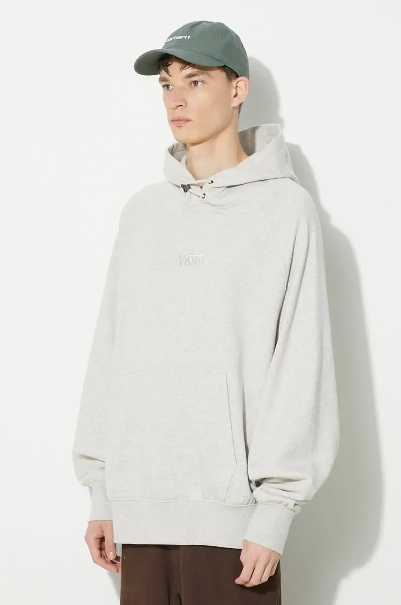 felpa in cotone Premium Standards Hoodie Fleece LX uomo colore beige con cappuccio VN000GZ1RKZ1 miniatura 4