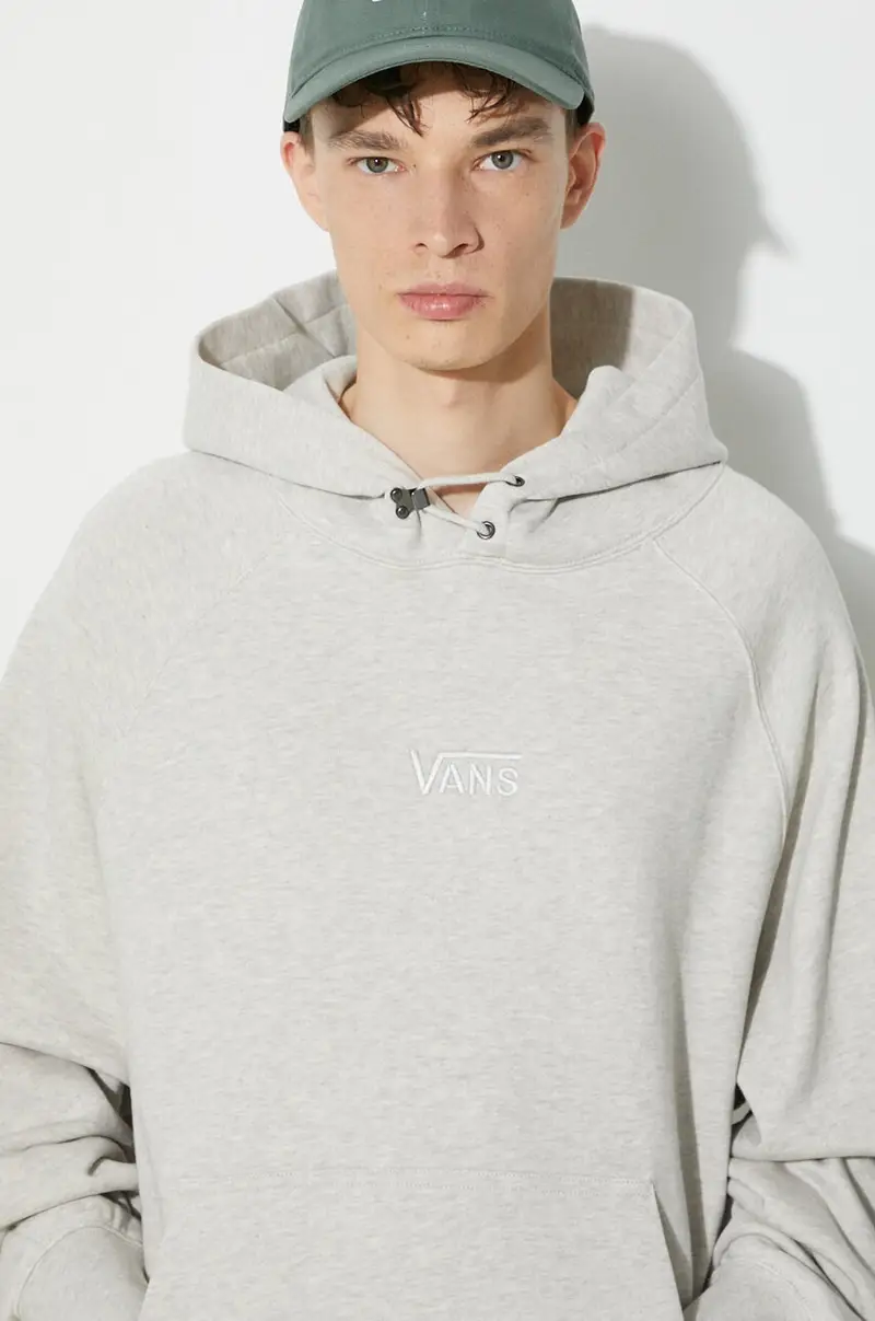 felpa in cotone Premium Standards Hoodie Fleece LX uomo colore beige con cappuccio VN000GZ1RKZ1 miniatura 5