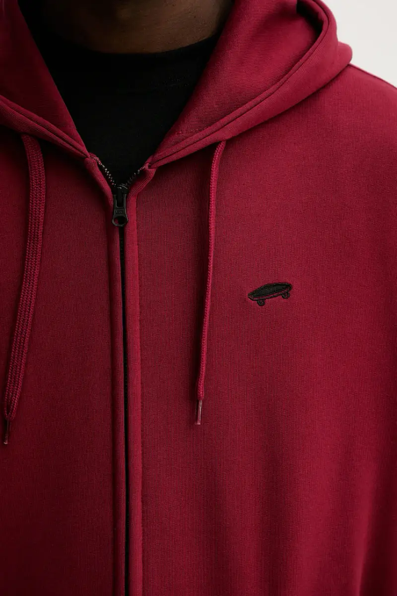 felpa in cotone uomo colore granata con cappuccio VN000P5ABRD1 miniatura 4