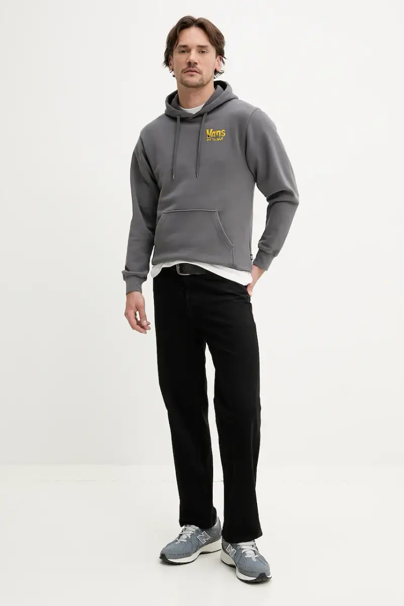 felpa in cotone uomo colore grigio con cappuccio VN000NWP1O71 miniatura 2