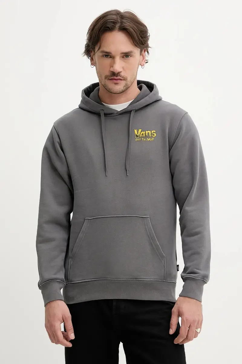 felpa in cotone uomo colore grigio con cappuccio VN000NWP1O71 miniatura 3